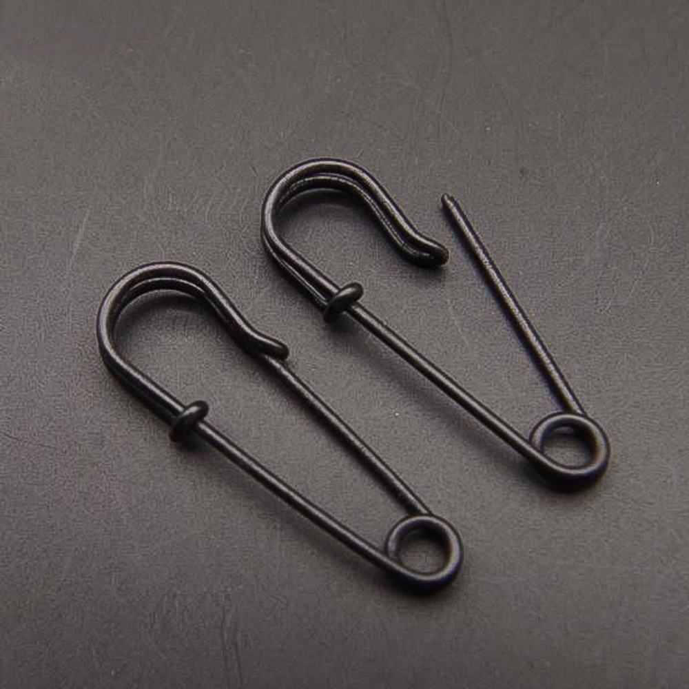 2/$20! Black Safety Pin Earrings - Picture 4 of 8
